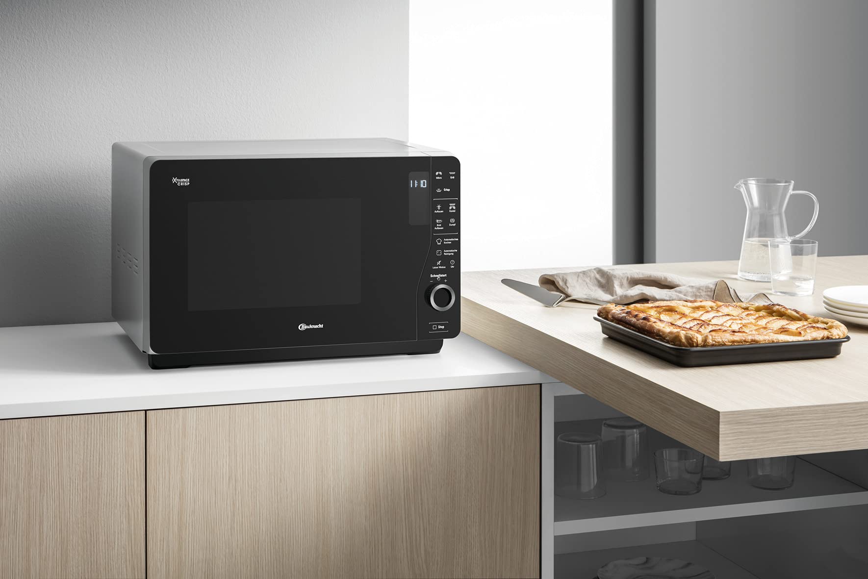 Bauknecht MW 427 SL Mikrowelle 800 W 25 L Grill 1000 W Crisp Dampfgarfunktion AutoClean Silber