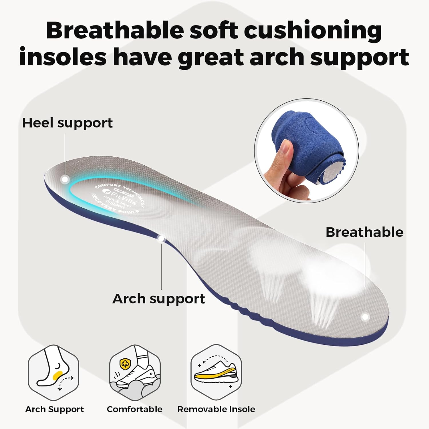 FitVille Comfortable Extra Wide Walking Shoes for Men Lightweight Mens Walking Shoes Wide Width Non Slip Cushioned - Image 6