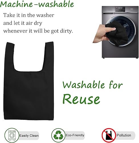 Miniatura 2 de Bolsas de compras Evohyah reutilizables para comestibles, Negro -