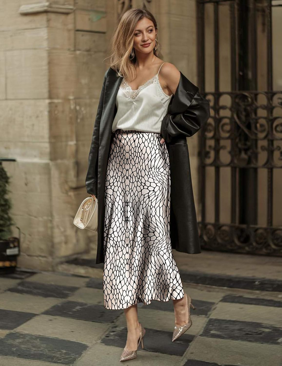 Zeagoo Skirts for Women High Waist Skirt Elegant Midi Skirt Satin - Image 2