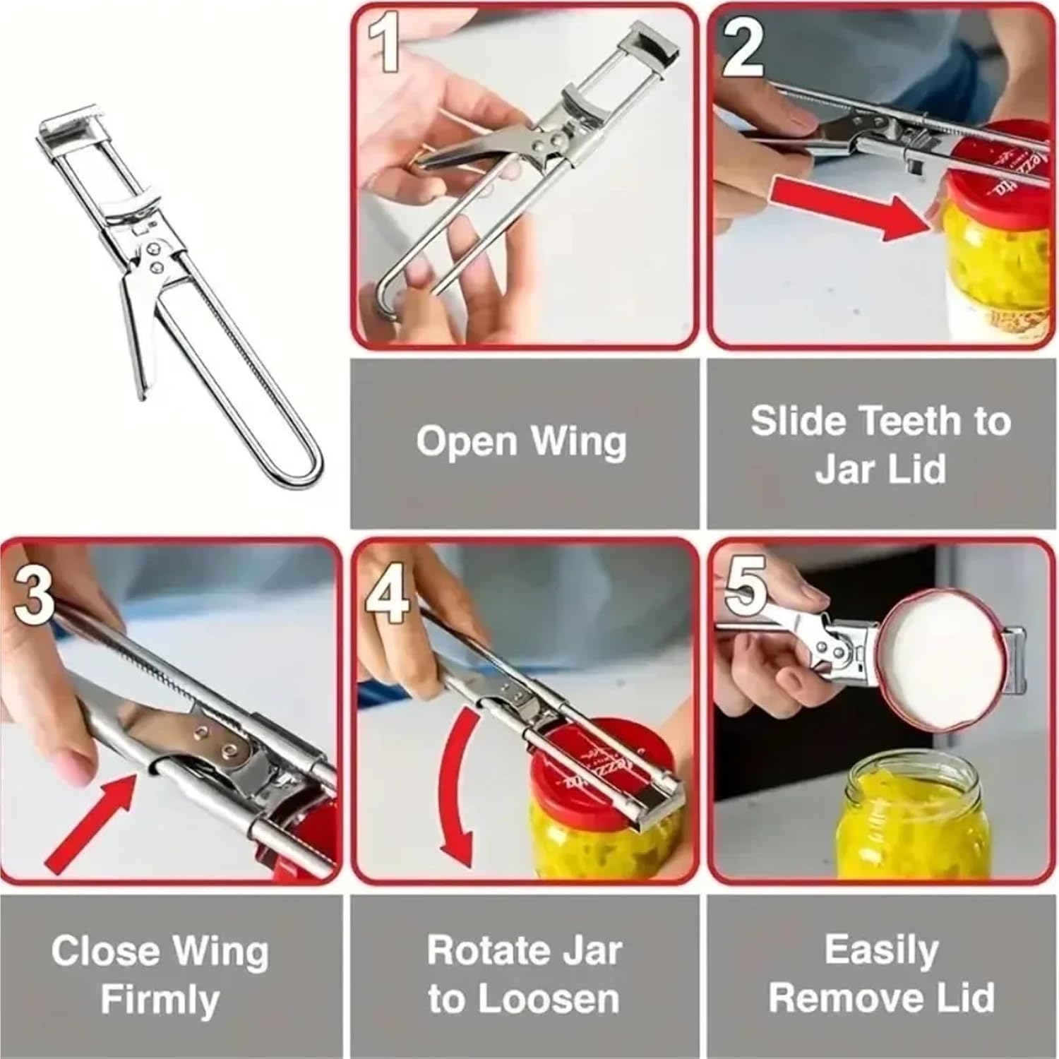 Manual Stainless Steel Can and Bottle Opener, Multi-Use Kitchen Tool for Jars and Beverages, Compact Lid Remover for Home Use