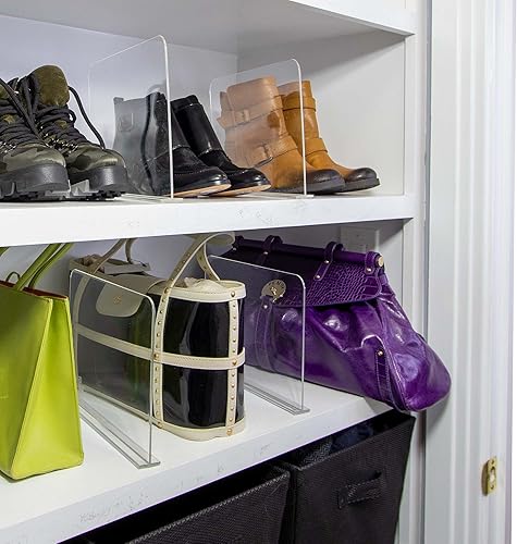 Miniatura 2 de Bee Neat Organización de armario con separadores de estantes acrílicos transparentes, organizador de estantes de armario para ropa, toallas,