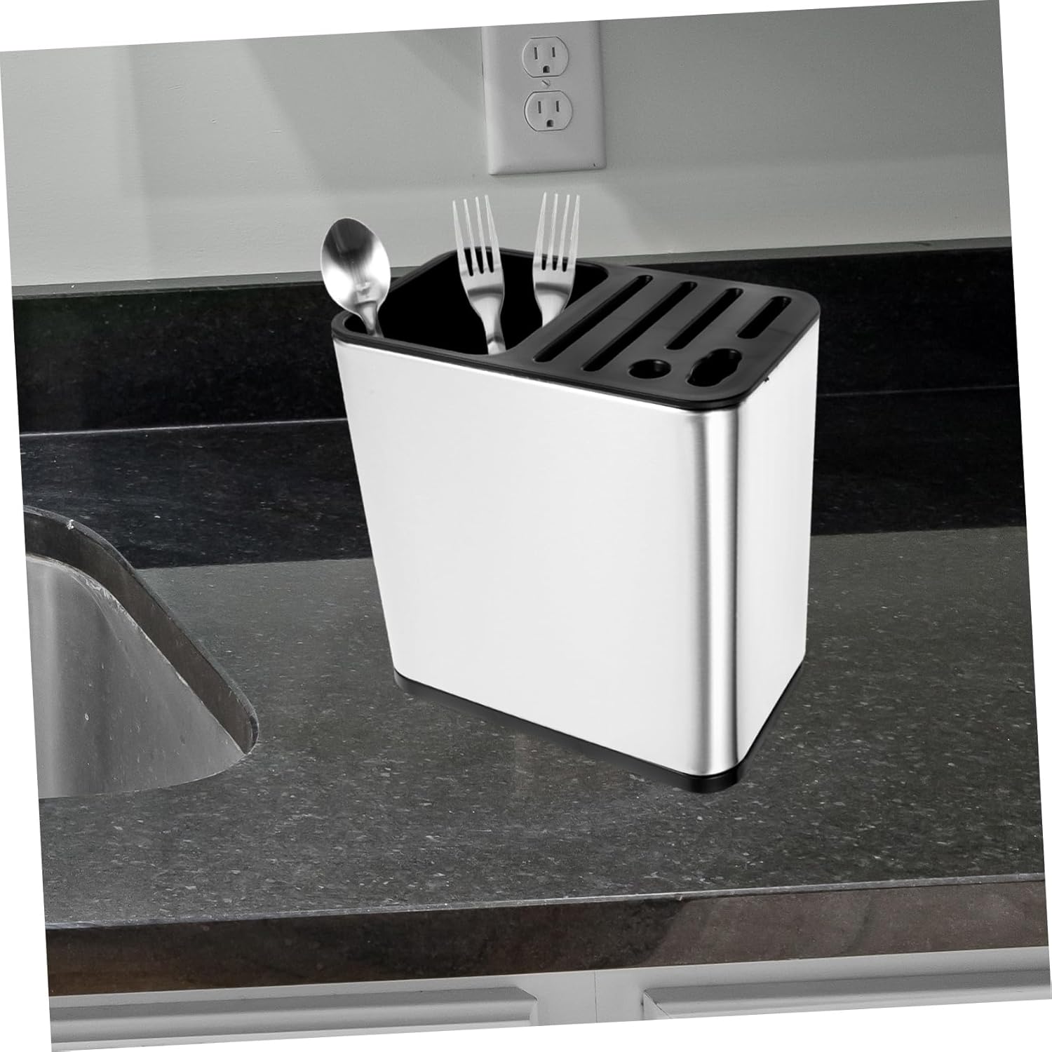 GLEAVI Kitchen Utensil Holder Cutter Chopstick Draining Container Reusable Kitchen Gadget Non Tip Design with Drain for Home and