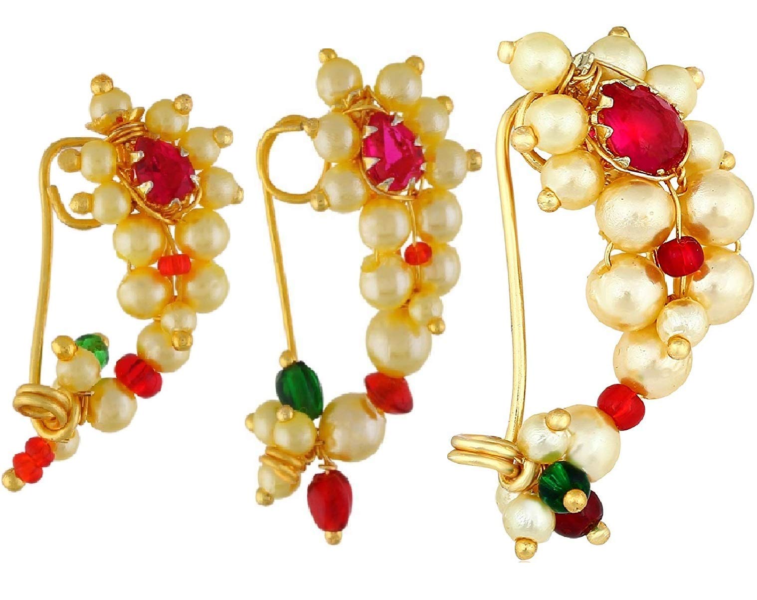 VAMA FASHIONS Maharashtrian Marathi Nathiya Clip on Nose Ring pins without Piercing Nath for Women (B07R4WCRHQ) Amazon Price History, Amazon Price Tracker