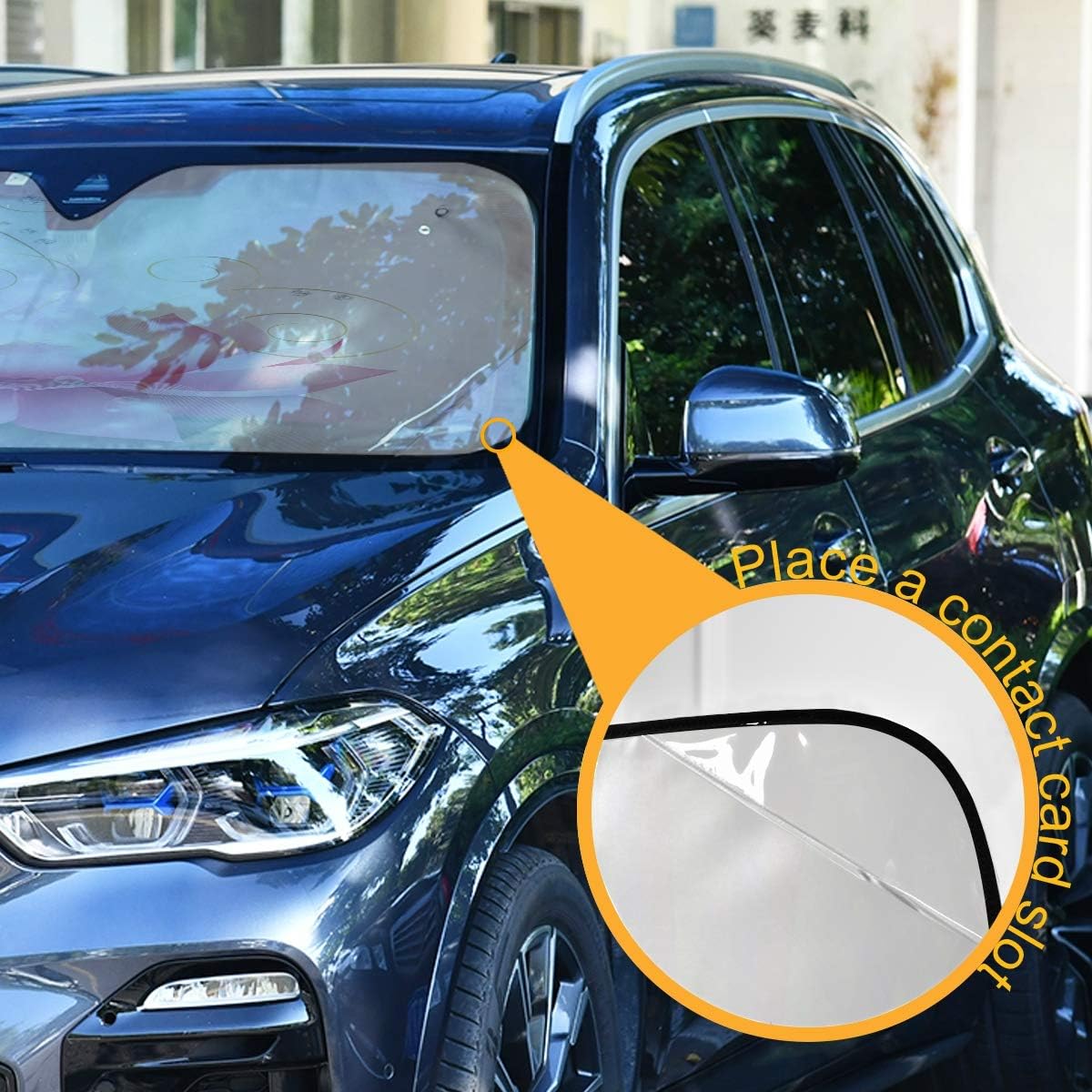 senya Car Windshield Sunshade Pink Lotus Flower Pattern, Blocks Sun Visor Protector Foldable Sun Shield Keep Your Vehicle Cool, Fits Windshields of Most Sizes
