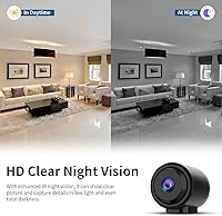 Vista 6 de Cámara oculta, cámara de niñera inalámbrica HD 2K con detección de movimiento y visión nocturna, almacenamiento en la nube y SD, cámara de seguridad