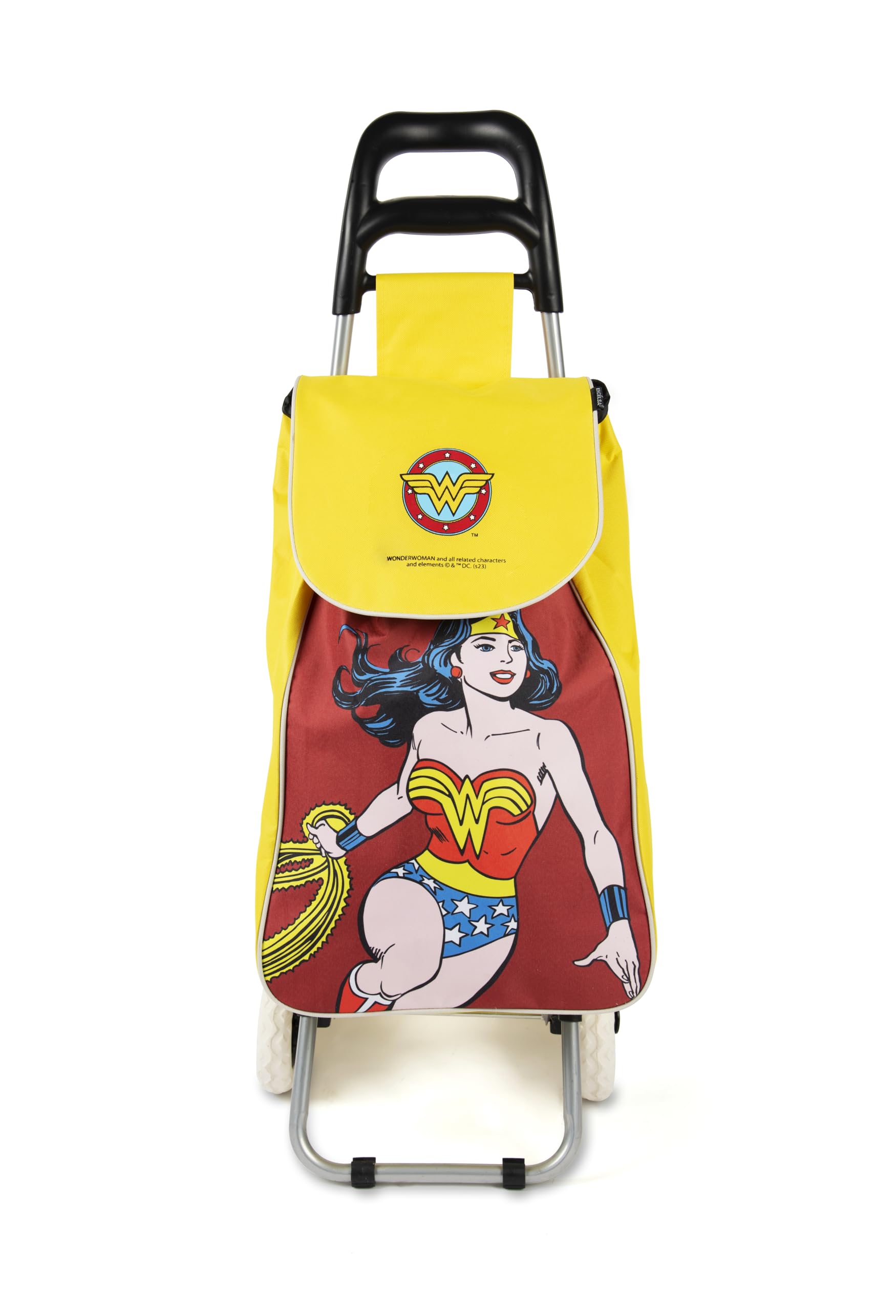 Excelsa Superhelden Einkaufswagen, Fassungsvermögen 38 l, Abnehmbarer Beutel, wasserabweisend, Wonder Woman