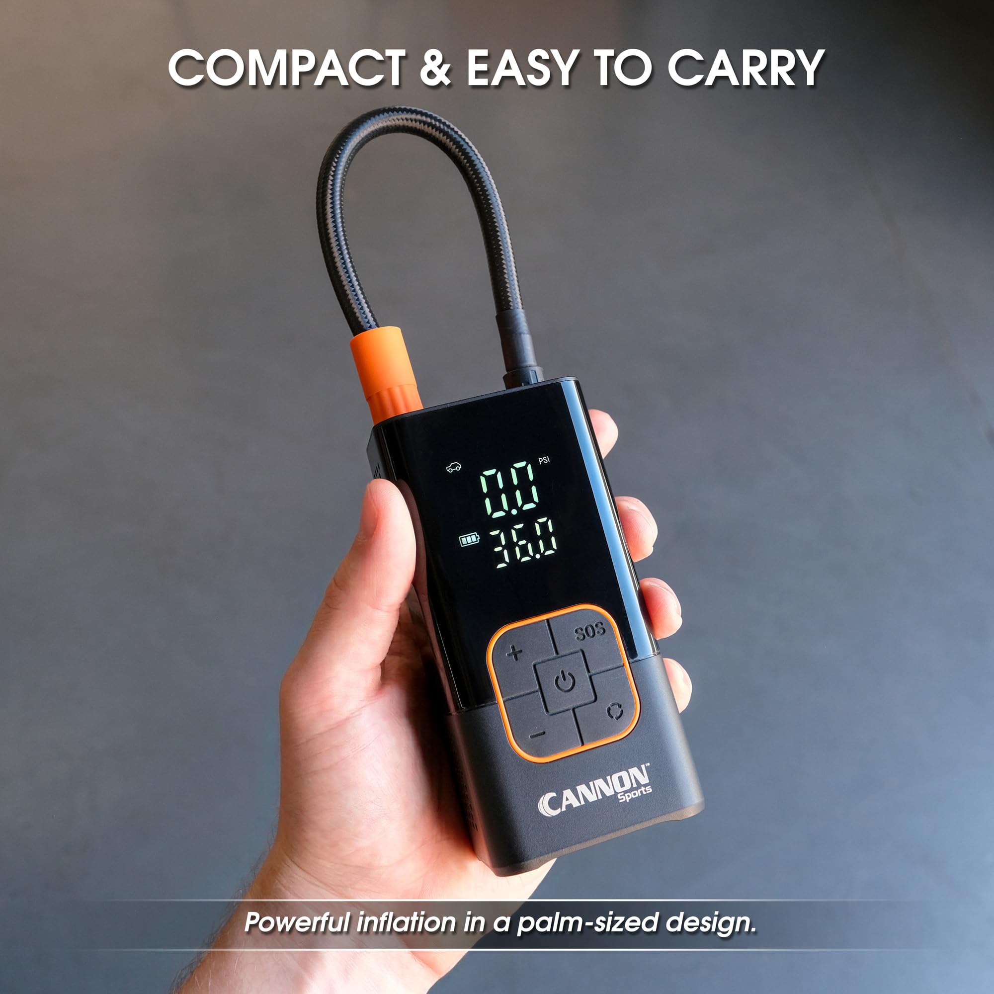 Cannon Sports Compresseur d'air portable et pompe à ballon électrique - Pompe numérique sans fil 150 PSI avec écran LCD, batterie rechargeable, lumière LED - Pour voiture, vélo, moto et ballons de