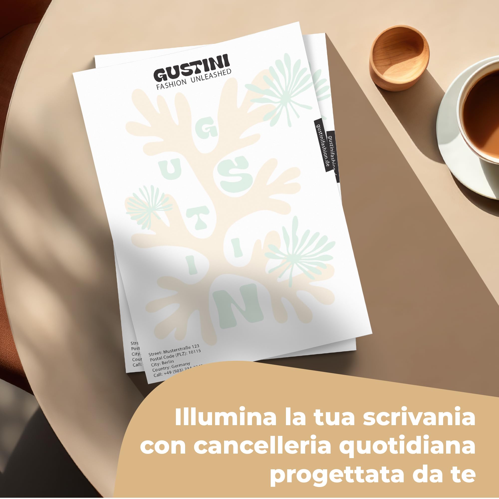 Cimpress Fogli con intestazione A4, Carta aziendale personalizzata con logo, Ufficio e comunicazione aziendale, Formato 210x297mm FSC (250)