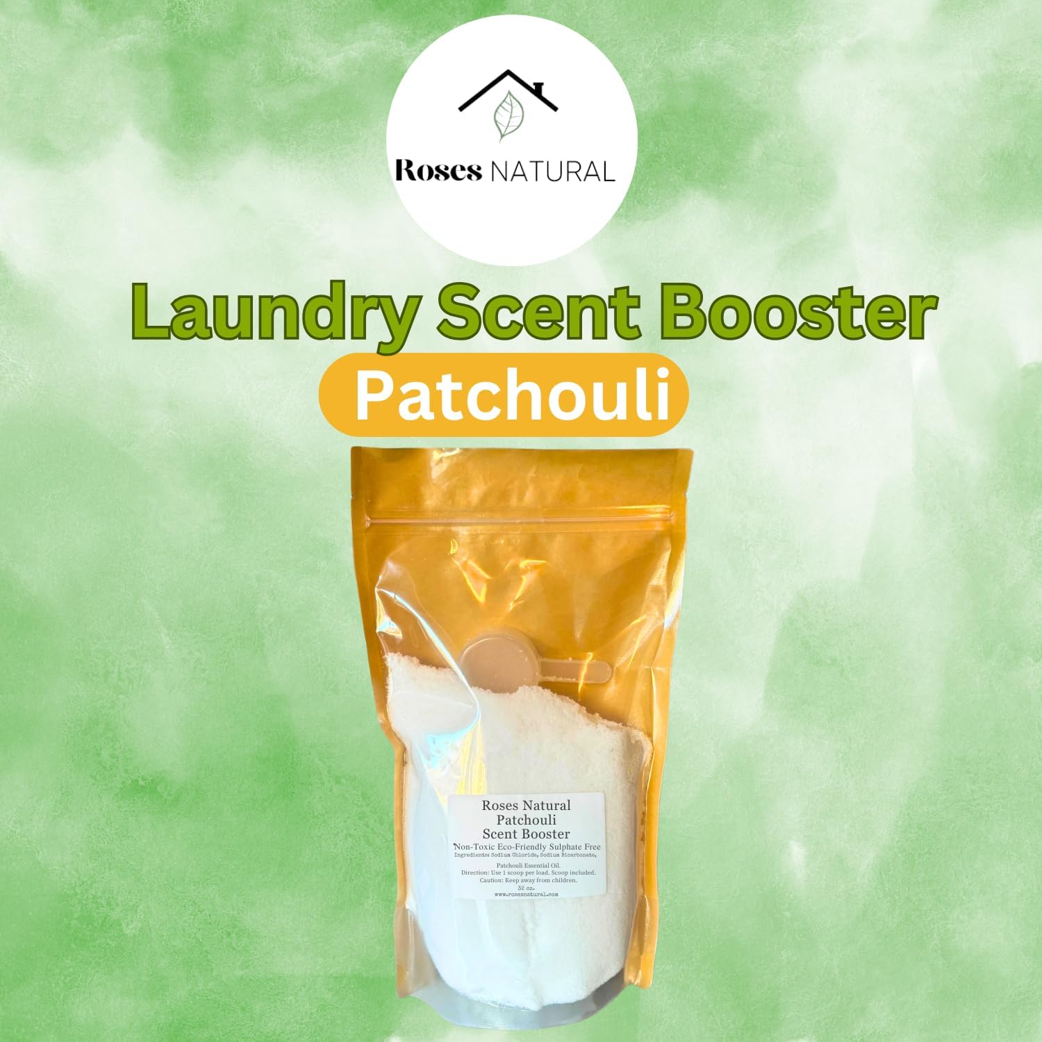 Patchouli Laundry Scent Booster, Natural Patchouli In-Wash Laundry Booster, Long-Lasting Fresh Patchouli Booster, Plant-Based, Safe for All Fabrics (32 oz, Patchouli)