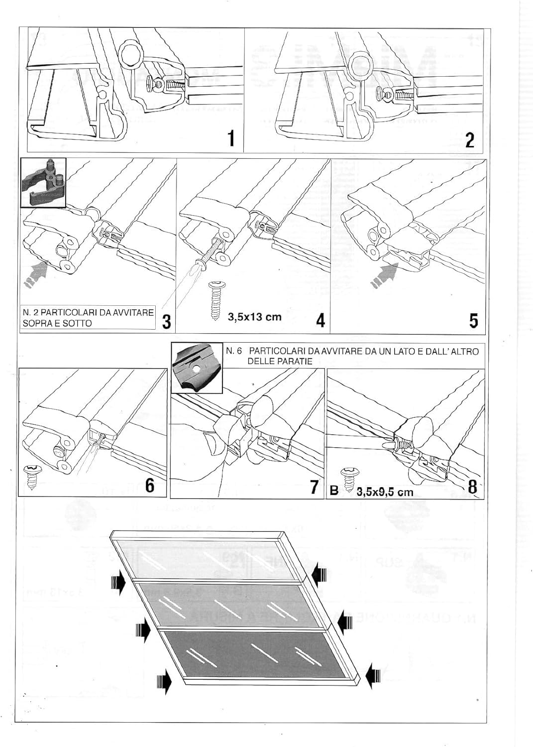 Parete Box vasca 3 ante pieghevoli H.140cm - acrilico satinato da 1,8mm di spessore, estensibile L.128-130 cm