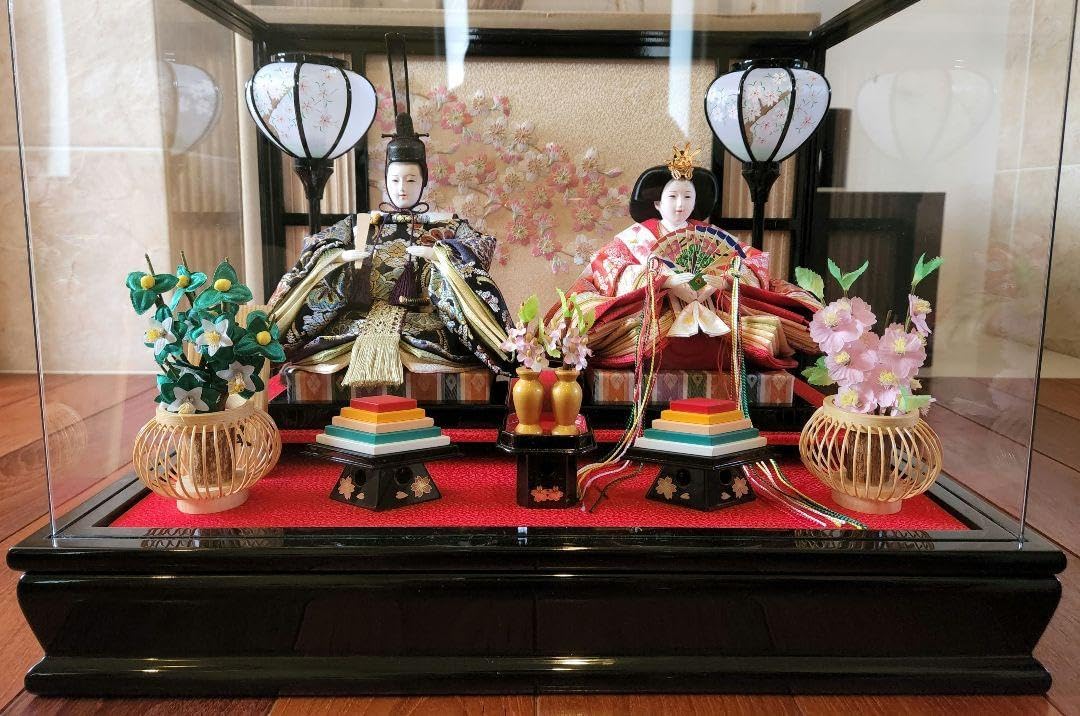 ひな人形 「みやび」 親王ケース飾り木製ケースコンパクト ケース飾り