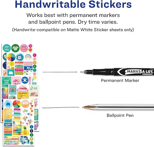 Miniatura 5 de Avery + Amy Tangerine Designer Collection - Calcomanías para planificador, 20 hojas de calcomanías, 744 en total, accesorios semanales, mensuales y