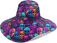Vista 19 de MNSRUU Wide Brim Hats Skull Sun Hat Packable Sun Visors Floppy Summer Beach Hat for UV Protection
