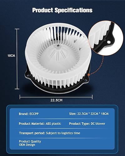 Miniatura 4 de ECCPP Compatible con Acura para Honda HVAC Motor de soplador de calentador de plástico ABS con jaula de ventilador frontal para Acura TSX