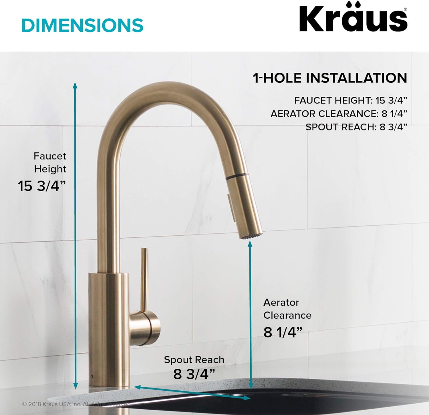 Kraus KPF-2620BB Oletto Kitchen Faucet, 16 Inch, Brushed Bronze : Everything Else