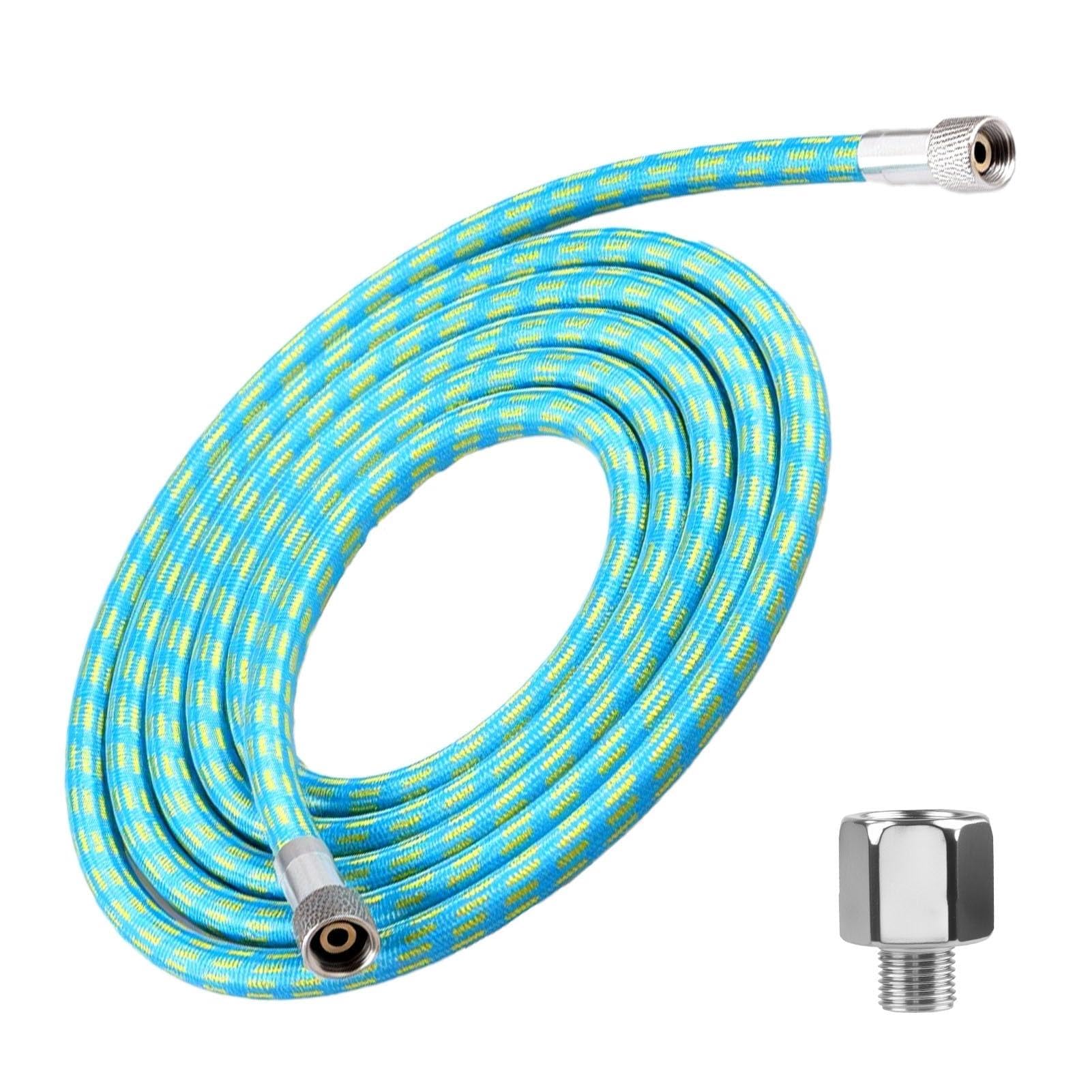 1.8M Airbrush Hose Adapter 1/4 to 1/8 Nylon Braided 6 Foot Airbrush Hose Flexible Compressor to Airbrush Lead Compatible with Most Airbrush Compressors Hose Tool Accessories Kit