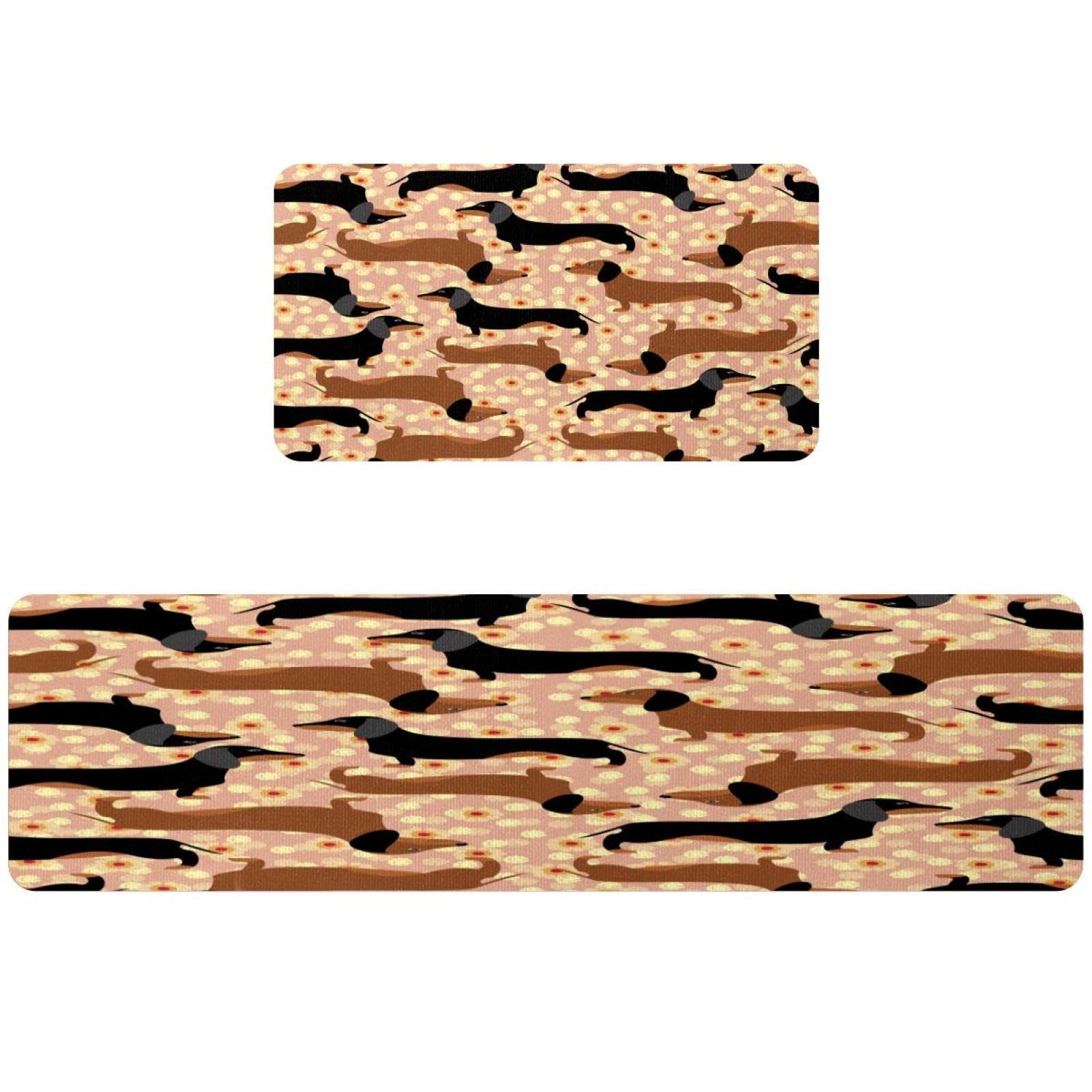 Tapis de cuisine pour couloir et buanderie motif chien lot de 2