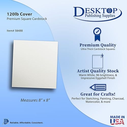 Miniatura 2 de Cuadrados de cartulina blanca de alta calidad, acabado de cáscara de huevo de calidad para dibujo de artista, para repuesto de arte giratorio,