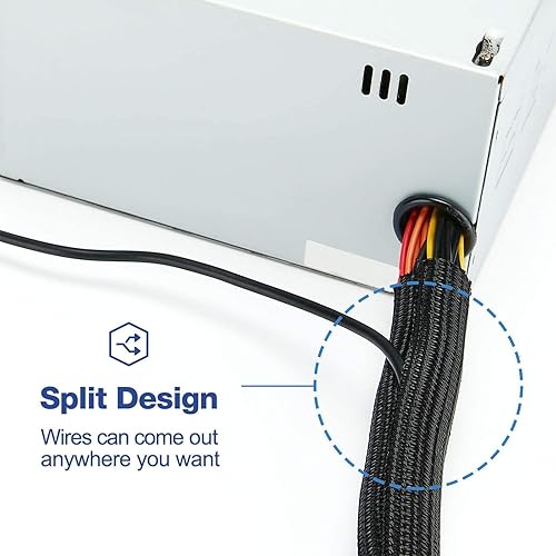 Miniatura 7 de Tubo de telar de cable trenzado de 3/8 de pulgada y 50 pies, protector de cable expandible para USB, cables de alimentación, cables de audio/video,