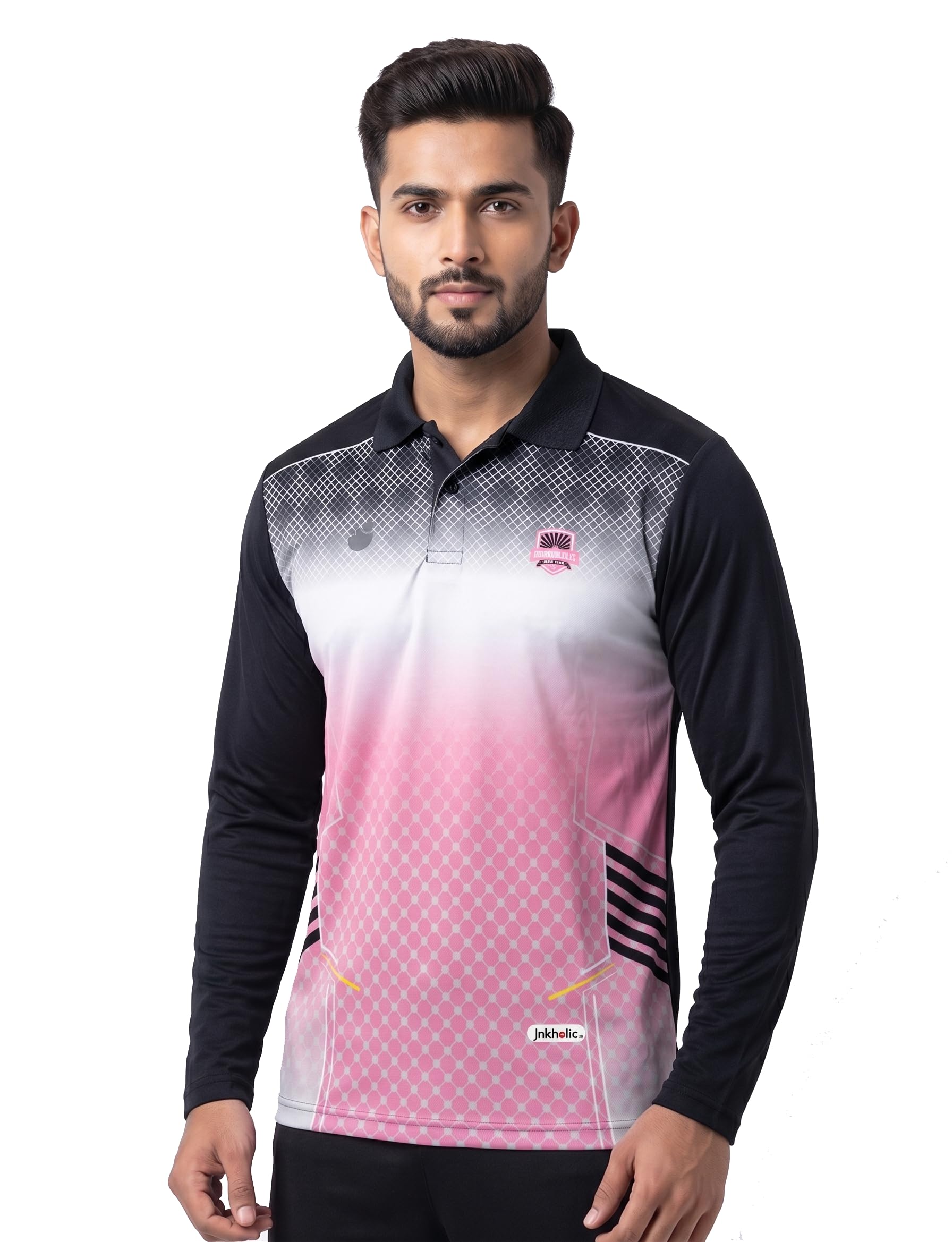 inkholic Men's Full Sleeve Collar Neck Cricket Jersey, Polyester, Regular Fit, Sublimation Print, 5400-picture-35