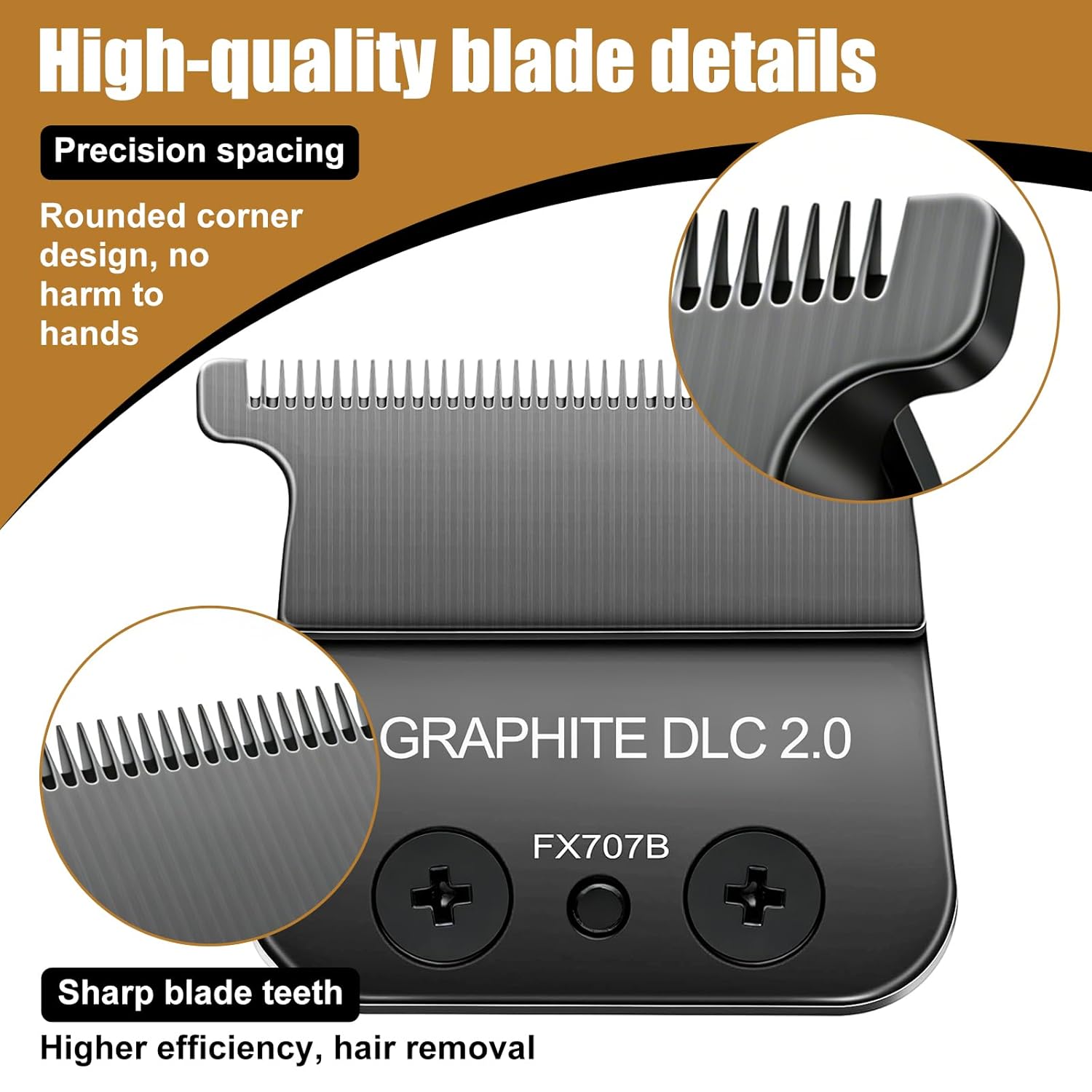 COSYONALL Trimmer Replacement Blade for Babyliss FX787 & FX726 Hair Trimmers,DLC 2.0 Clipper Replacement Blades Compatible with BaByliss Pro Barberology Trimmer Blades