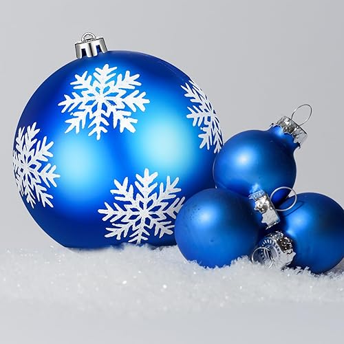 Miniatura 3 de Poen 4 adornos de Navidad extra grandes para interiores y exteriores, bolas de plástico inastillables, resistentes a los rayos UV y al agua, adornos