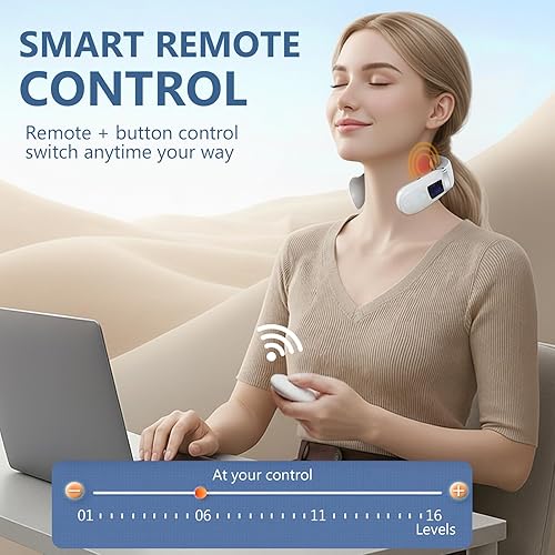 Miniatura 5 de Masajeador de cuello con calor, masajeador de cuello inalámbrico portátil para hombros dolorosos, multifuncional y ultraligero, el mejor regalo para