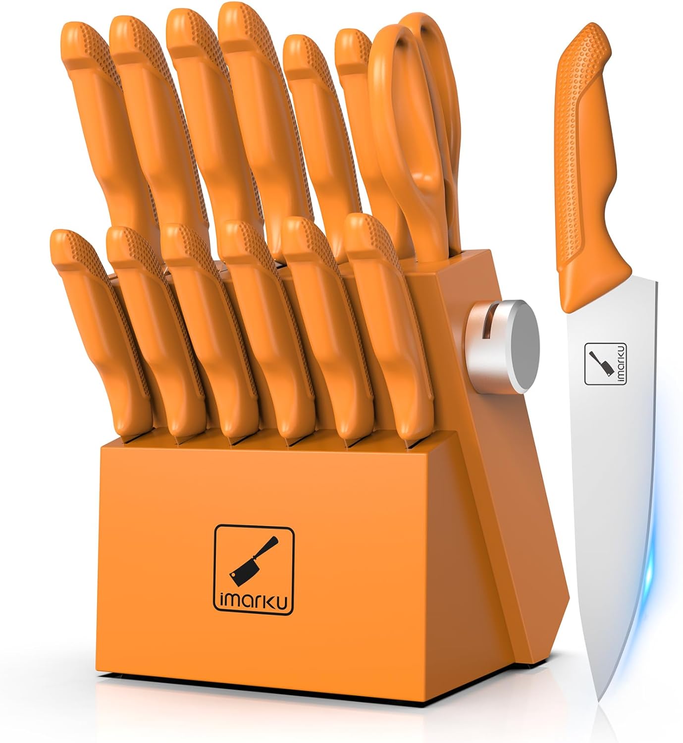 imarku Knife Set, Sharp Block Knife Set with Built-in Sharpener, Japanese Stainless Steel with Non-Slip Ergonomic Handle, Dishwasher Safe, Kitchen Gifts for Man Woman, Best For Home gift, Burnt Orange imarku Knife Set, Sharp Block Knife Set with Built-in Sharpener, Japanese Stainless Steel with Non-Slip Ergonomic Handle, Dishwasher Safe, Kitchen Gifts for Man Woman, Best For Home gift, Burnt Orange