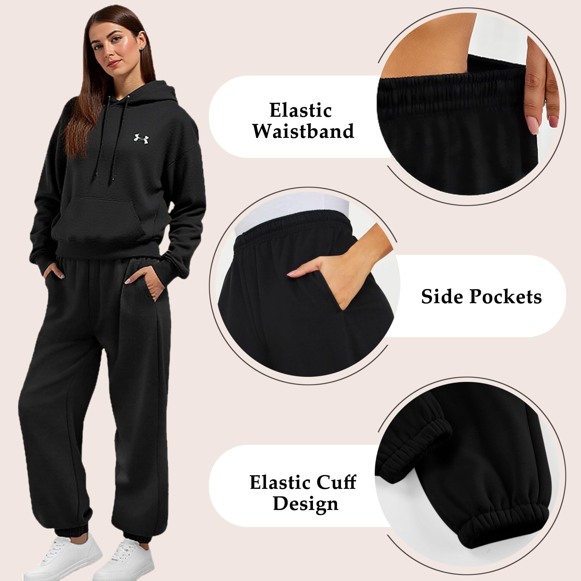 Pantalon de Jogging Femme Taille Haute Pantalon de Sport Hiver | Thermique Pantalon de Survetement Baggy pour Training Fitness Gym Loisirs