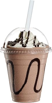 GUSTO [12 oz. - 100 Count Clear Plastic Cups With Dome Lids - Perfect for Smoothies, Milkshakes, and To-Go Beverages Formerly Comfy Package