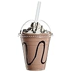 GUSTO [12 oz. - 100 Count Clear Plastic Cups With Dome Lids - Perfect for Smoothies, Milkshakes, and To-Go Beverages (Formerly Comfy Package)