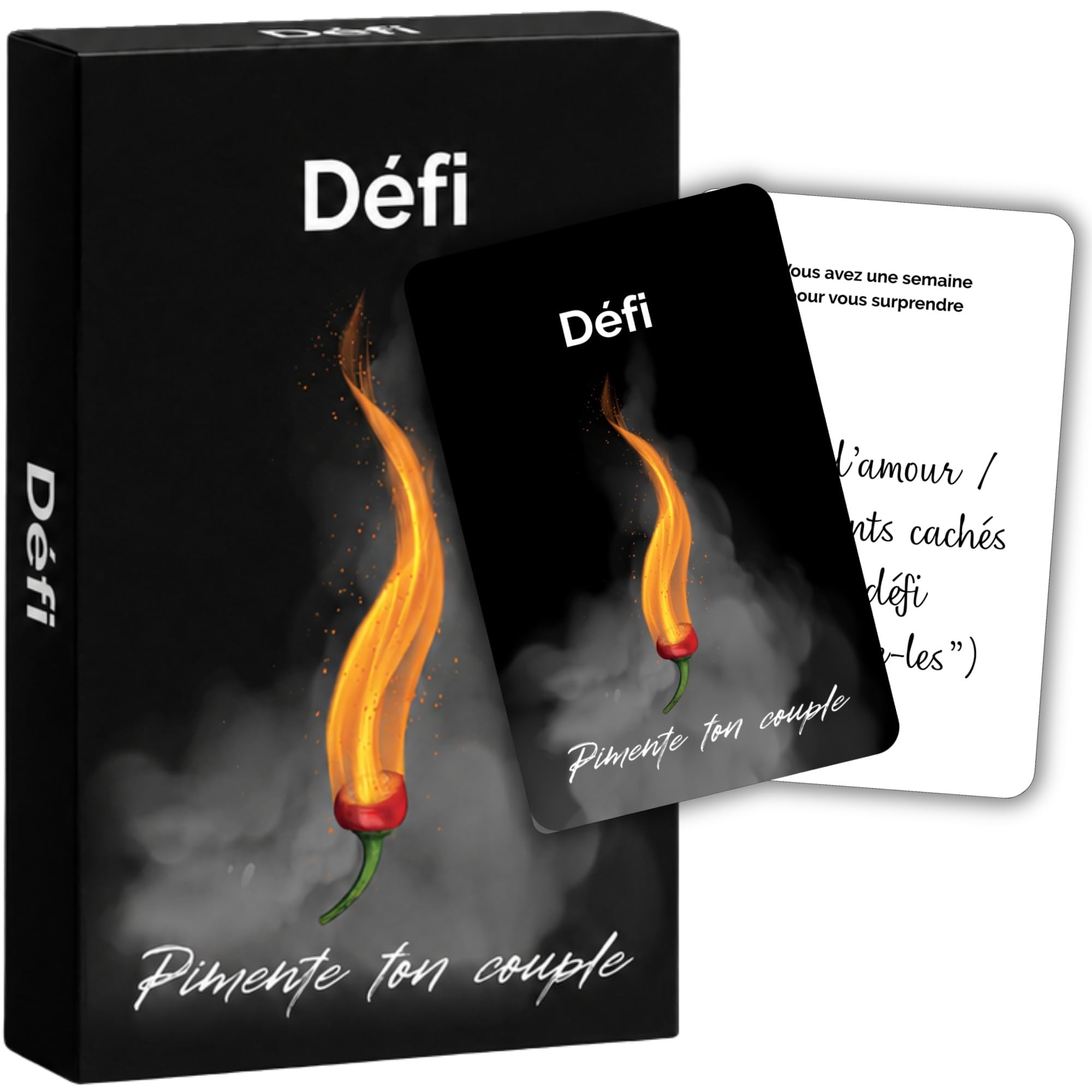Pimente Ton Couple – Jeu De Cartes Érotique – 50 Défis Chauds – Version Mobile Incluse – Cadeau Original Mariage/Anniversaire