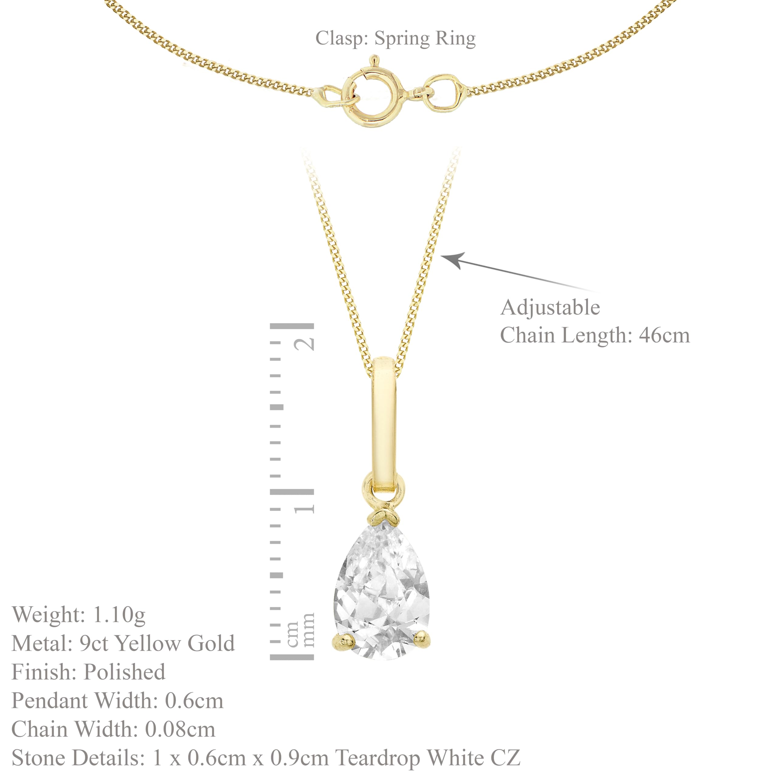 Carissima Gold Collar de mujer con oro amarillo de 9K (375/1000), circonita