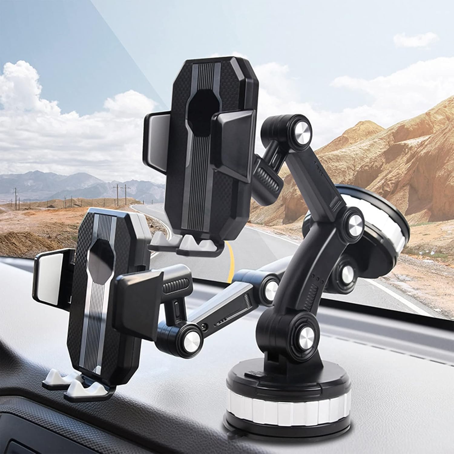 na phone holder for car vehicle cell phone mount cradle with adjustable clip universal large suction windshield center console mobile phone holde