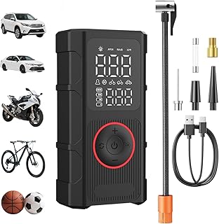 LIVOWALNY 150 PSI Portable Tyre Inflator for Car and Bike, 4000mAh Battery Wireless Air Compressor with Auto Shut-Off, Dig...