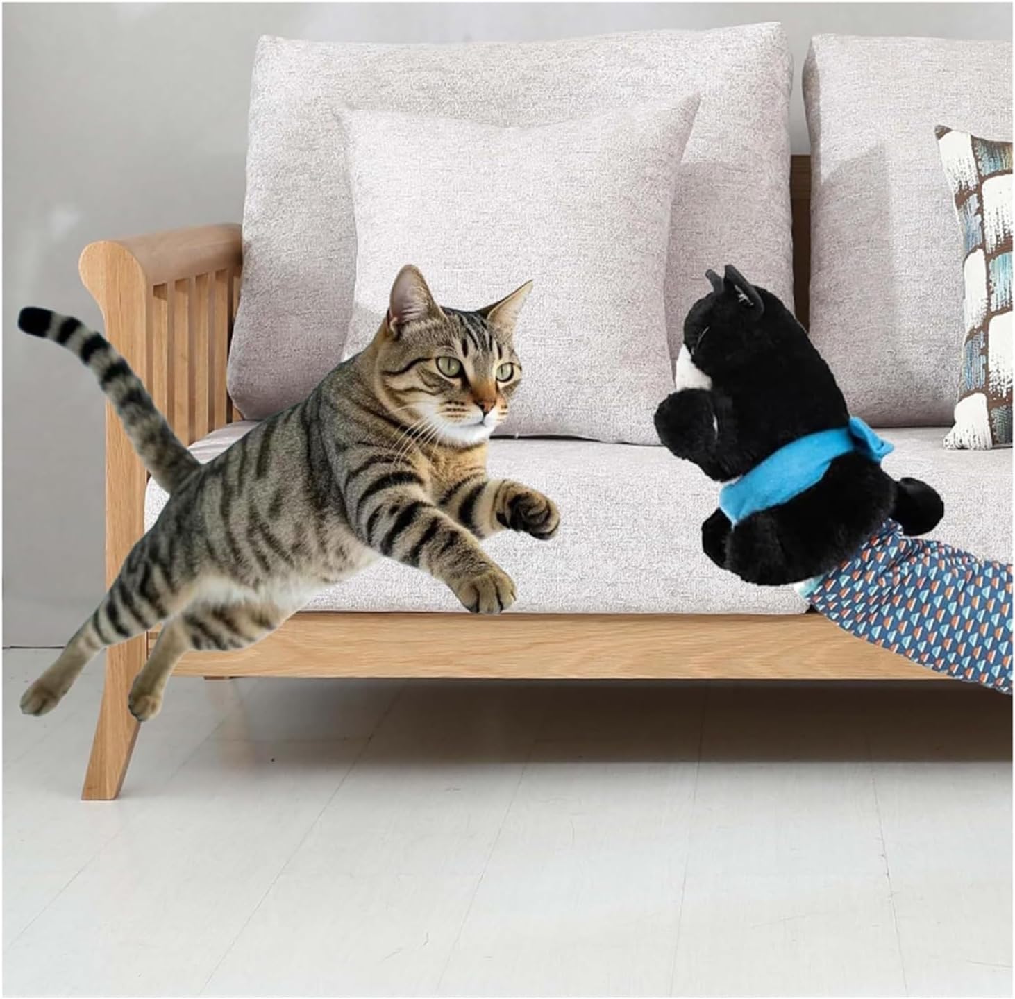 Cat Wrestling Glove Puppet Toy for Interactive Play with Pets Durable Soft Plush and Oxford Nylon Design Safe for Destructive Training Exercise and Bonding