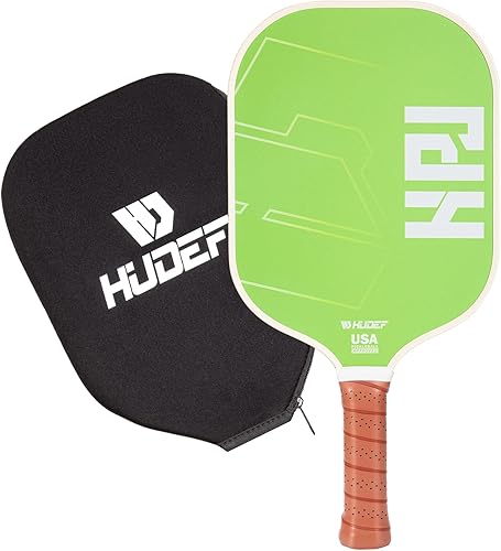 Miniatura 11 de HUDEF Juego de Paletas de Pickleball USAPA: Núcleo de Panal de Grafito y Fibra de Vidrio, 4 Pelotas para Exteriores, Bolsa de Transporte de Cuero PU
