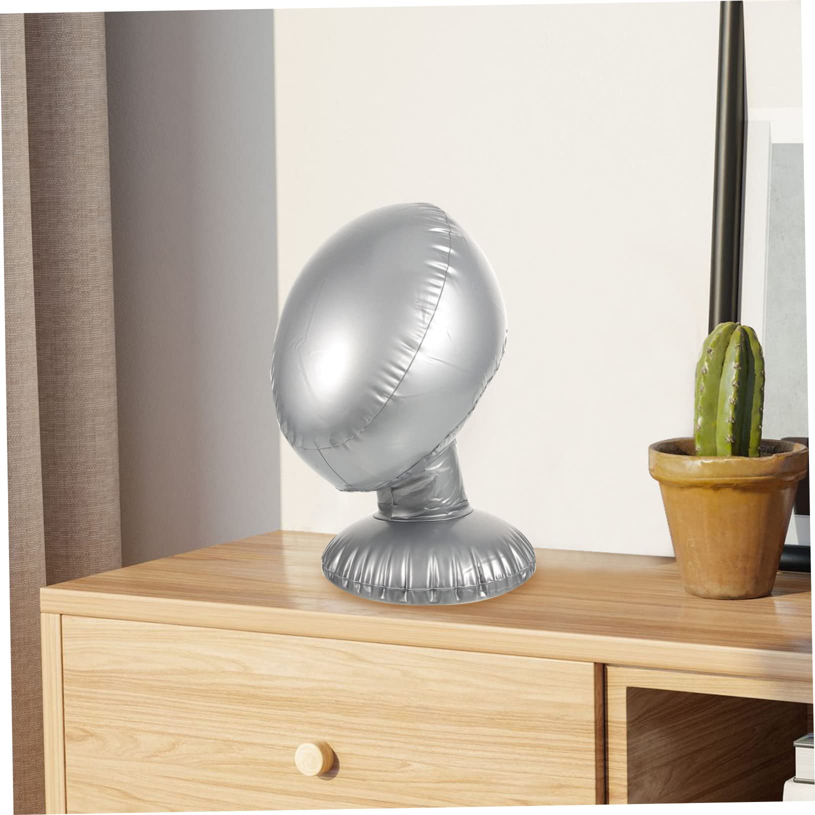 INOOMP Soporte para Pelucas Múltiples Inflable Pvc Plata, 2 Piezas