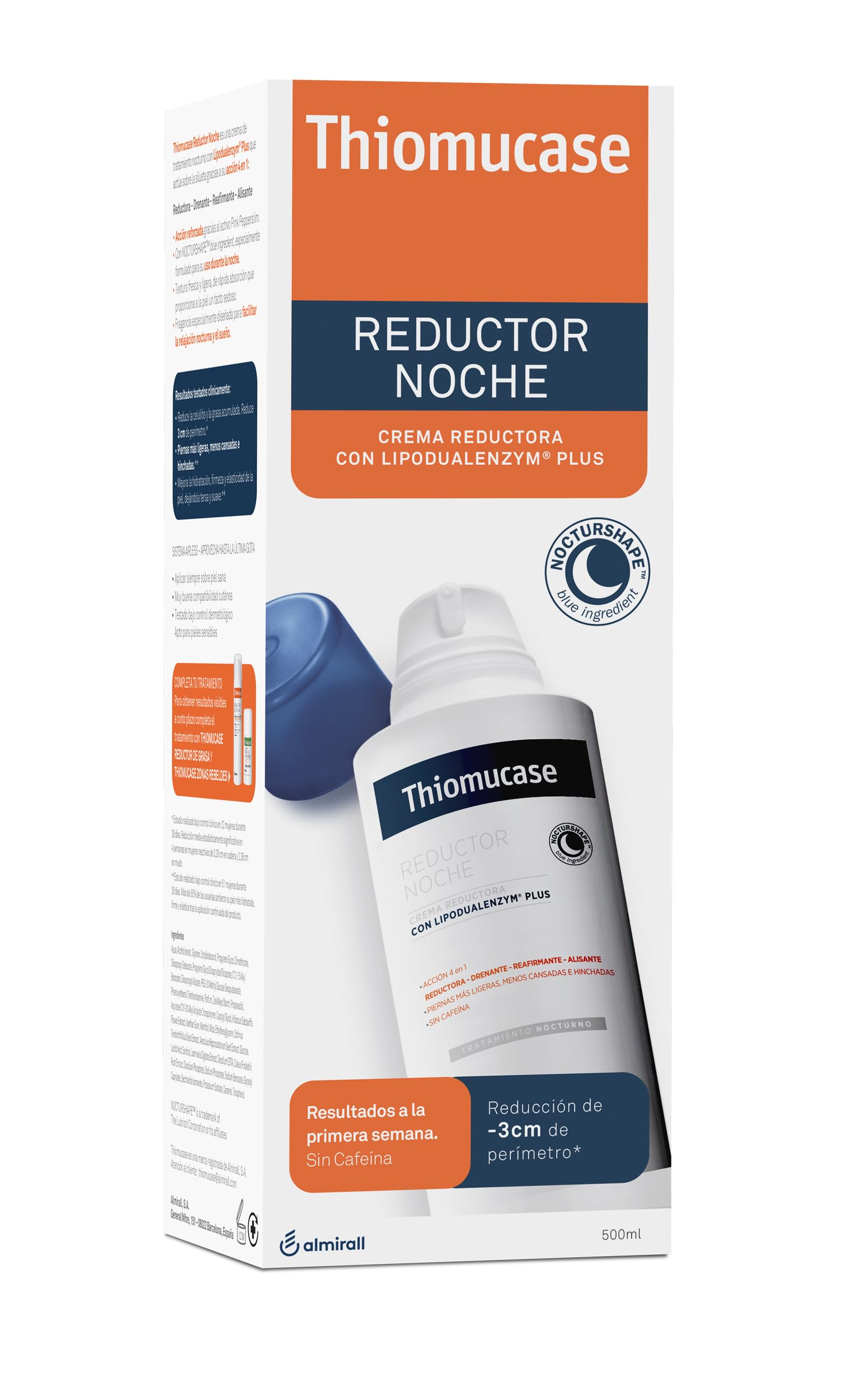 ALMIRALL THIOMUCASE Cream Night 500ml, Blanco, Estandar, 500