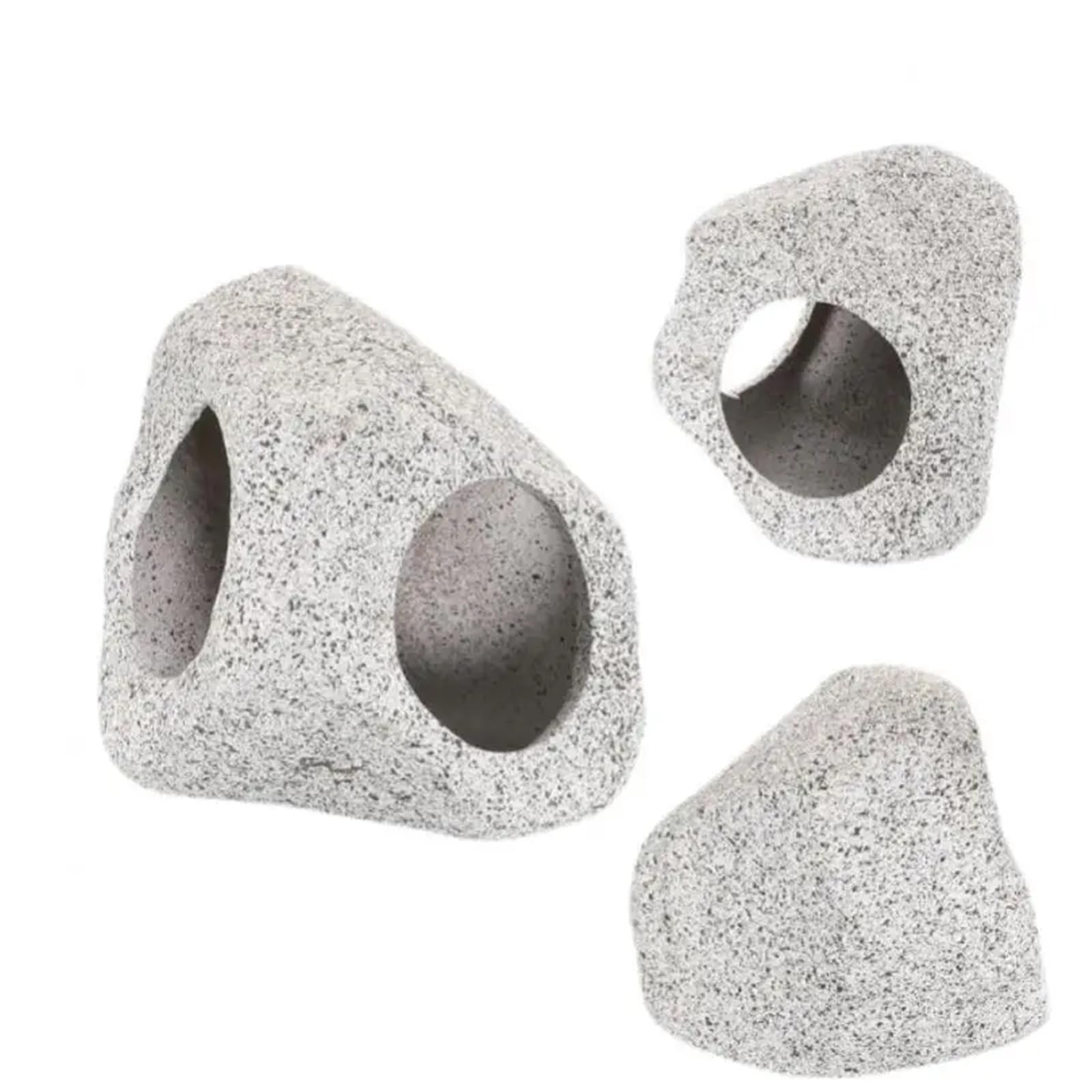 Keramik stapelbare Rock Aquarium Dekorationen Fischhöhle for Kampf Tank Teich Garnelen Zucht Ornament Dekor FüR Zwergbuntbarsche(3pcs Rock Cave)
