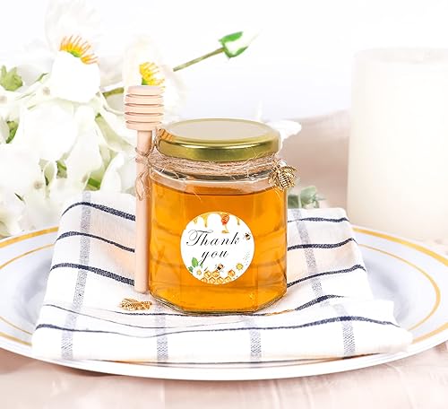 Miniatura 2 de AuroTrends - Tarros pequeños de vidrio de 6 onzas con tapas, paquete de 30 tarros de miel a granel para regalos de baby shower, recuerdos de boda,