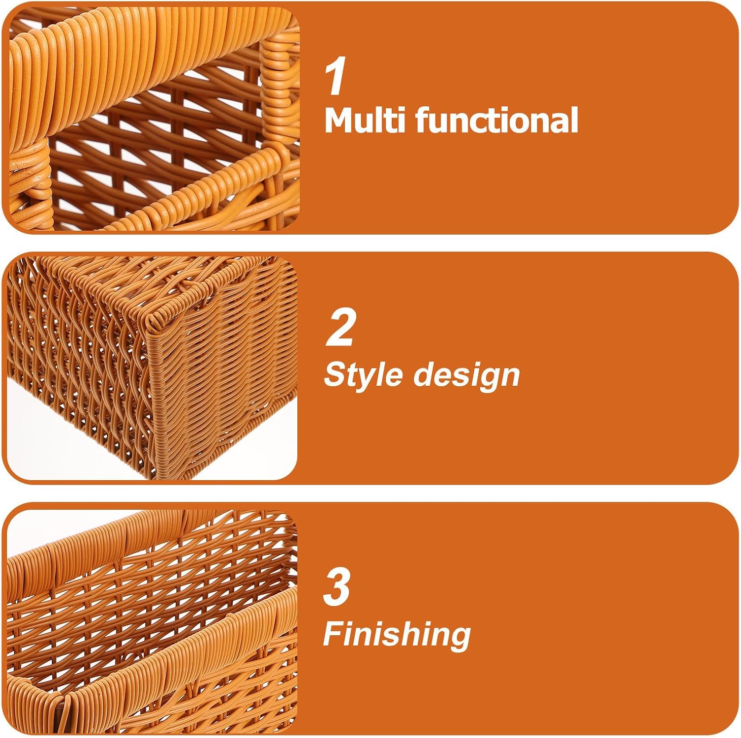 Woven Storage Basket for Home with Plastic and Iron Materials, Multifunctional Aesthetic Desktop Book Basket, Japanese Style Rectangular Organizer for Books and Sundries