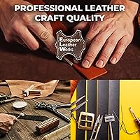 Vista 7 de ELW 5-6 oz (0.079-0.094 in) Latigo - Correas de cuero de grado para cinturón Tamaño: 1 x 50 pulgadas (1.0 x 50.0 in) Negro Cuero de vaca