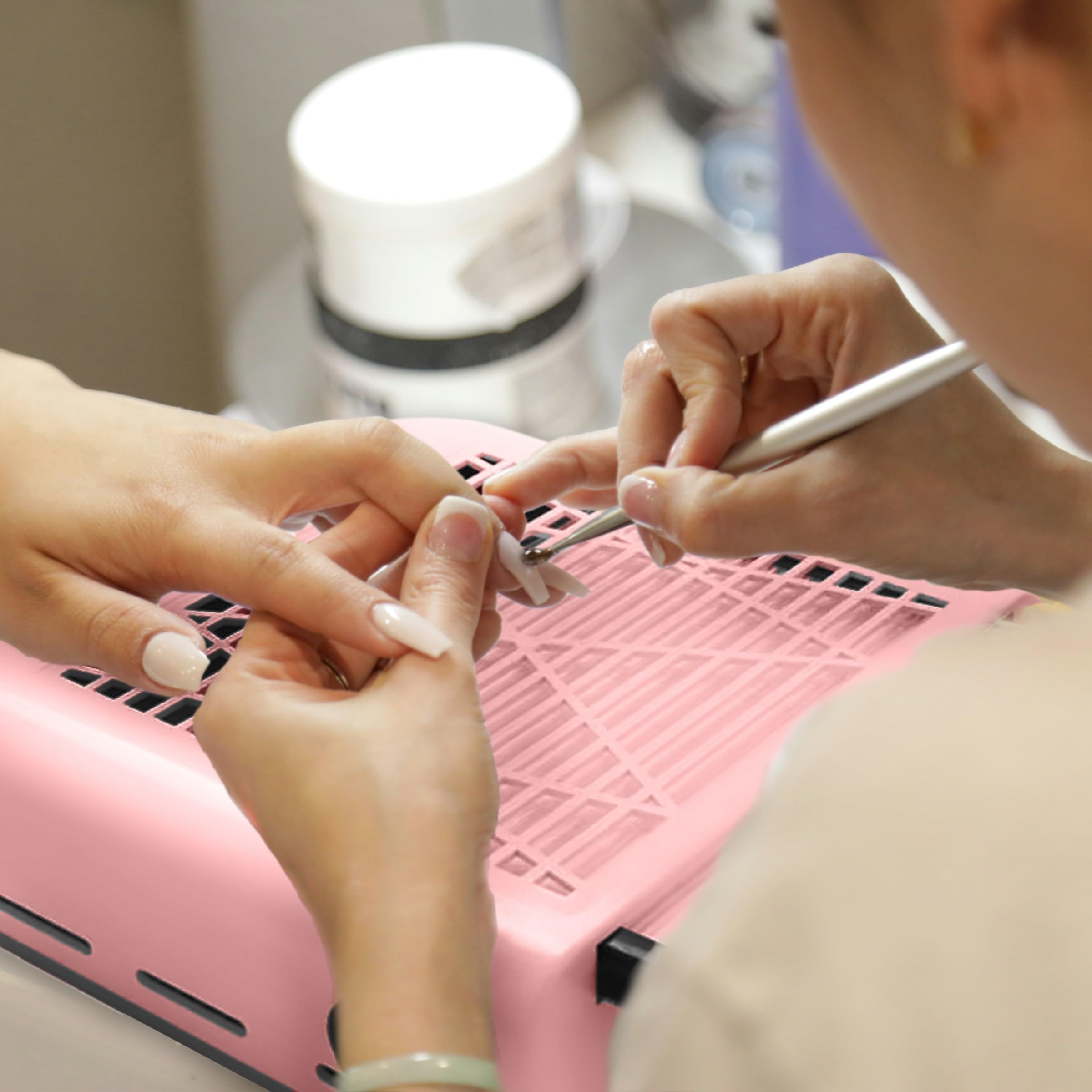 Retoo - Aspirador de uñas profesional para salón de manicura y hogar (80 W, potente aspirador para manicura, salón, diseño de uñas, velocidad 4500 rpm, rosa