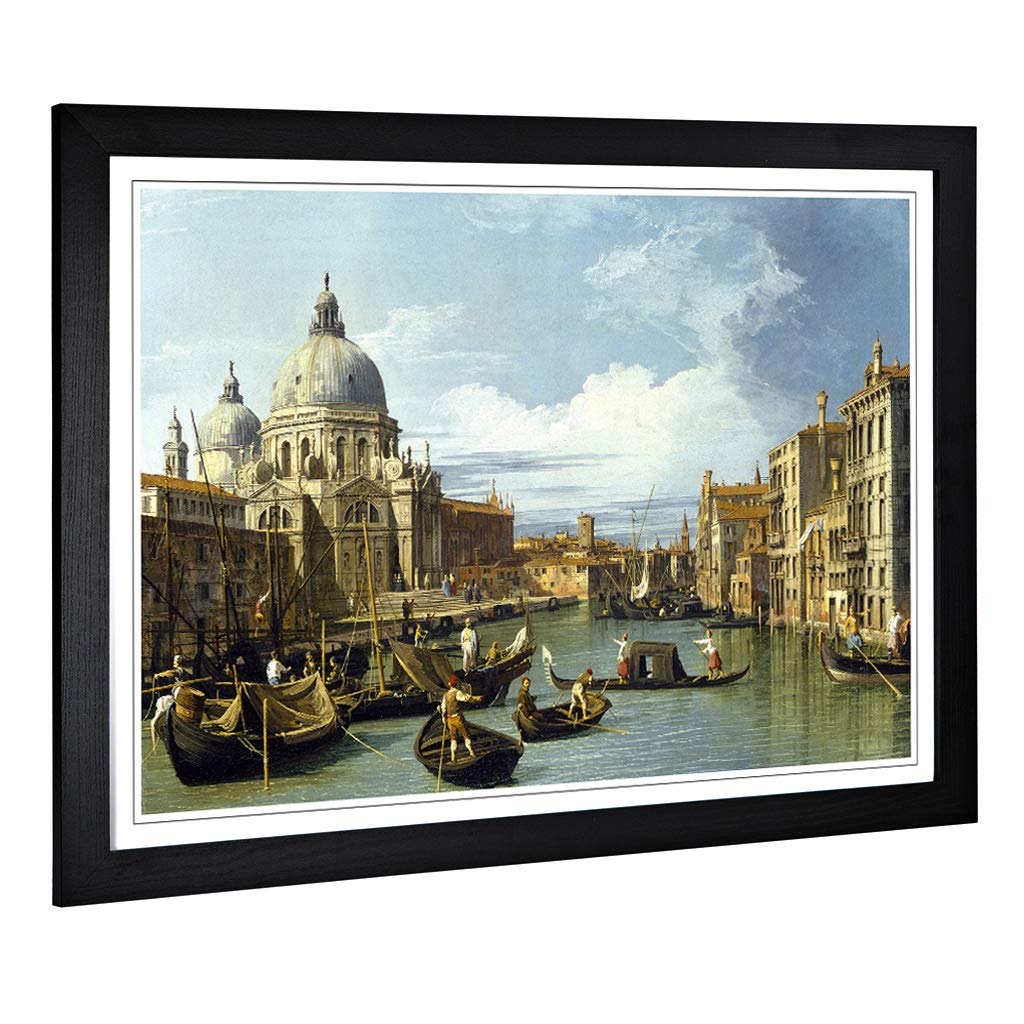 Big Box Art Framed Print of Giovanni Canaletto Entrance to The Grand Canal Design | Wall Art Picture| Home Decor for Kitchen, Living Room, Bedroom, Hallway, Black, A2 / 24.5x18 Inch / 62x45cm