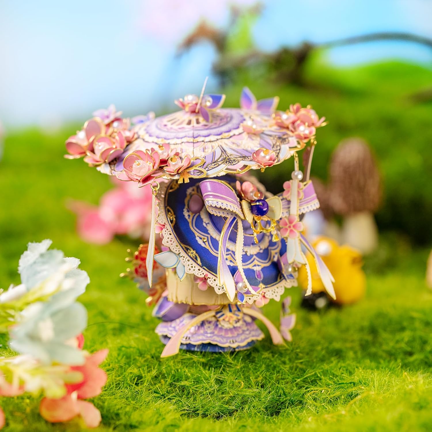 MU 3D Metal Puzzles for Adult Flower Lady Cat Figures Model Kitty Assembling, Metal Models Kits Miniature Building, Hobby Birthday New Year Gifts Home Desk Decor Collectibles