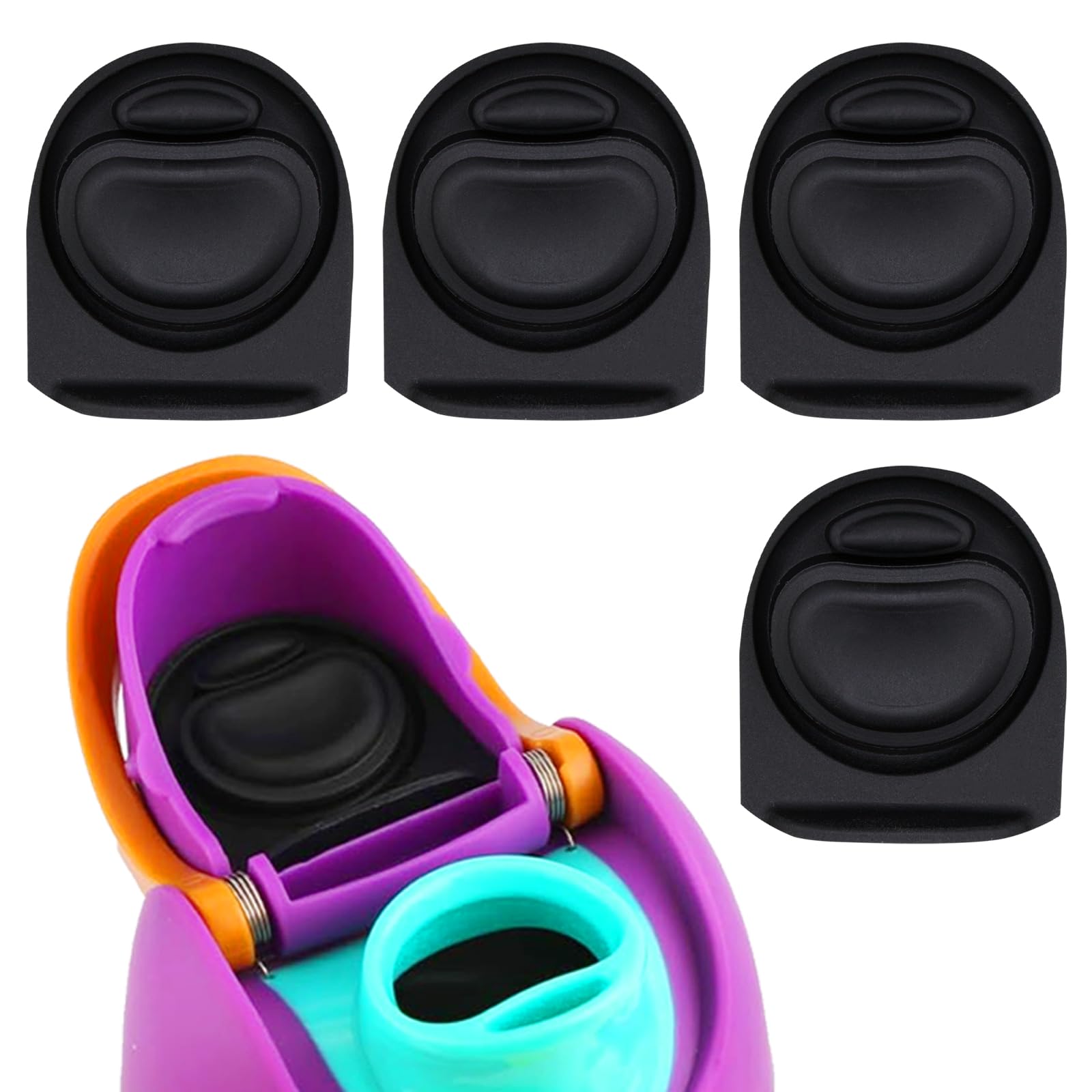ZUGHXMS 4pcs Replacement Rubber Stopper Seal Compatible with Owala FreeSip 24oz 32oz,Water Bottle Lid Insert Cap Silicone Seal Parts for Owala 16/19/24/32/40oz Spout Gasket Mouth piece Accessories HU4