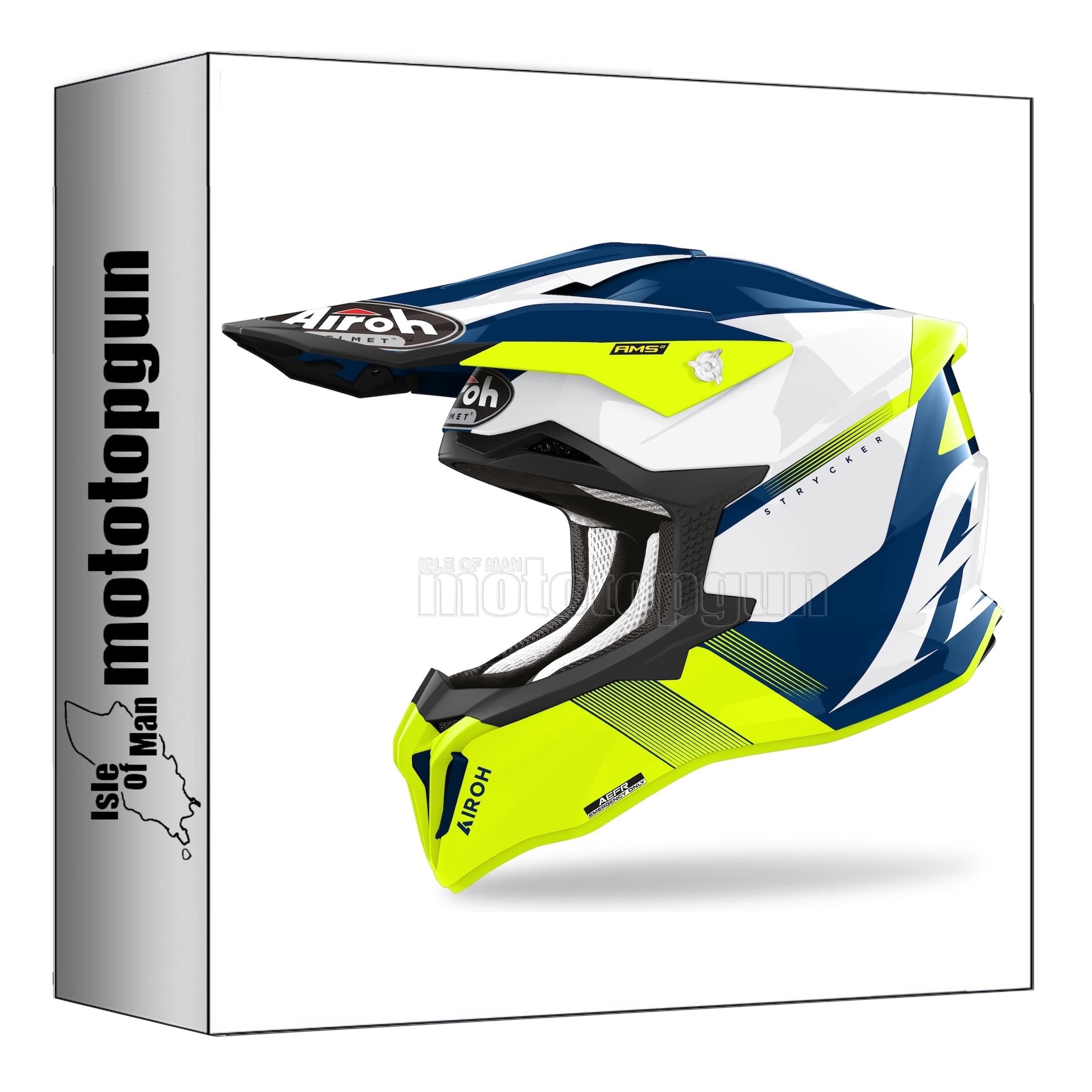 Casque cross Airoh Strycker Blazer jaune pour vos sorties enduro week-end