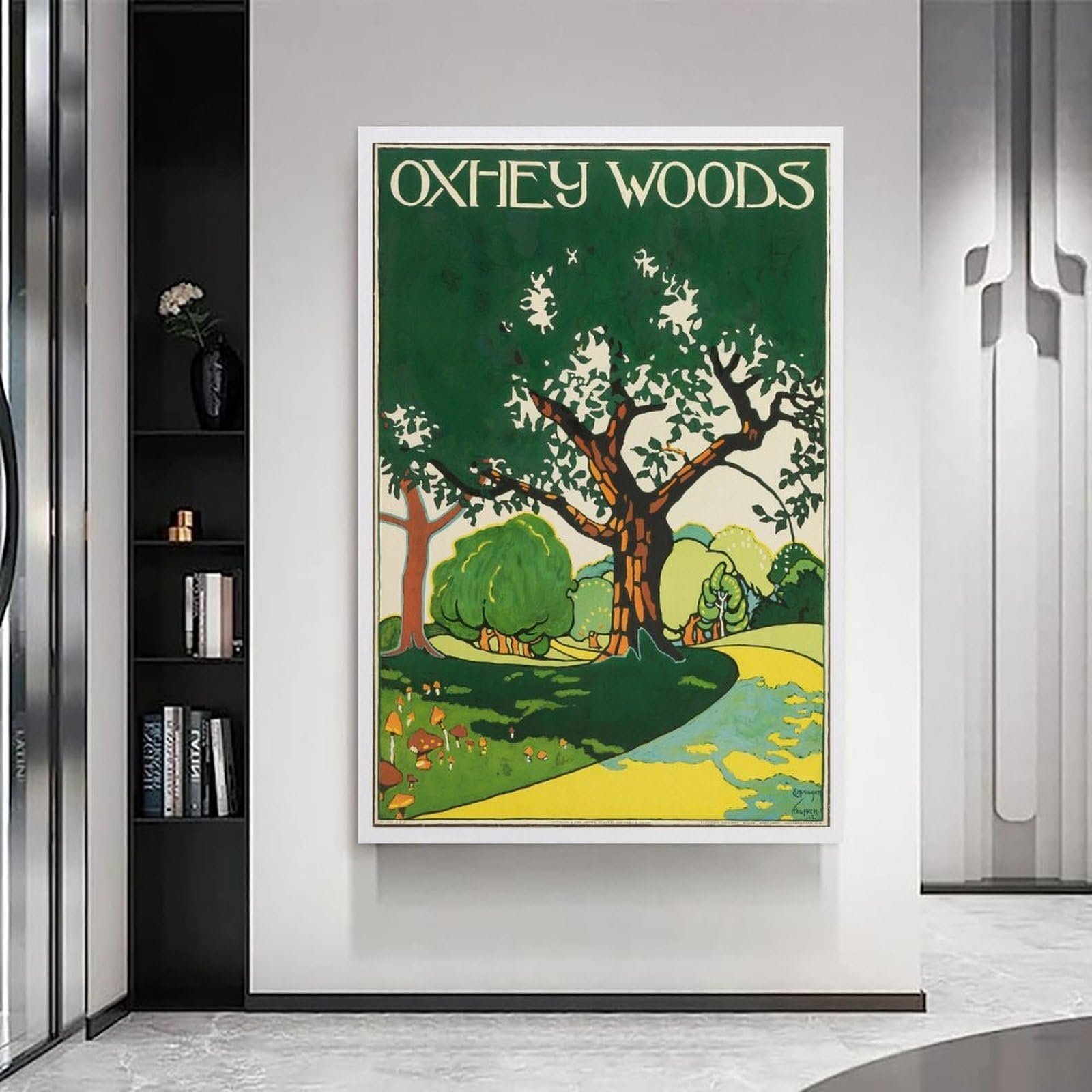 Oxhey Woods, London Underground (1915) Poster su tela, decorazione per soggiorno, arte della parete, camera da letto, pittura artistica, pittura moderna per la casa, il ragazzo camera da letto, la